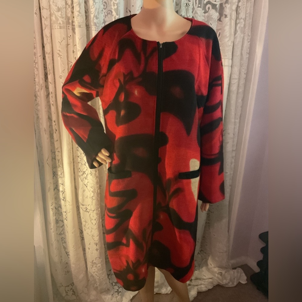 Elena Wang wool blend full zip coat